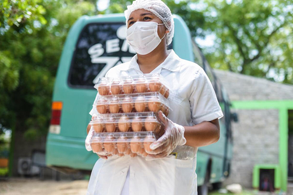 Más de 3 mil kilos de alimentos de las granjas SENA, serán entregados en la segunda fase a los aprendices y sus familias 