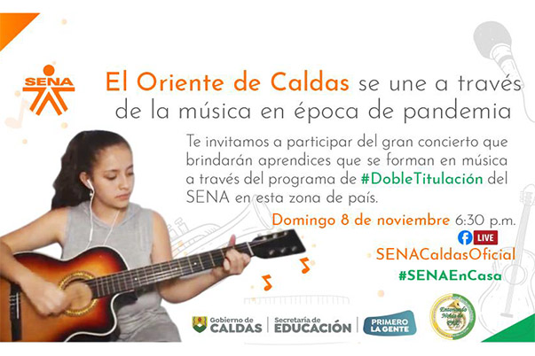 Desde el Oriente de Caldas, aprendices de música del SENA darán segundo concierto virtual